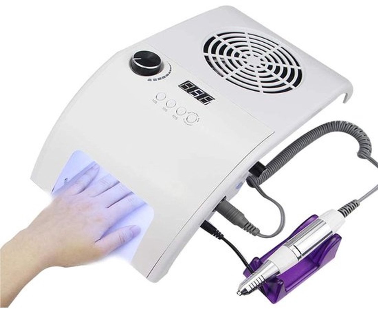 3-in-1 UV-LED-nagellamp met stofzuiger en nagelboor - Voor manicures