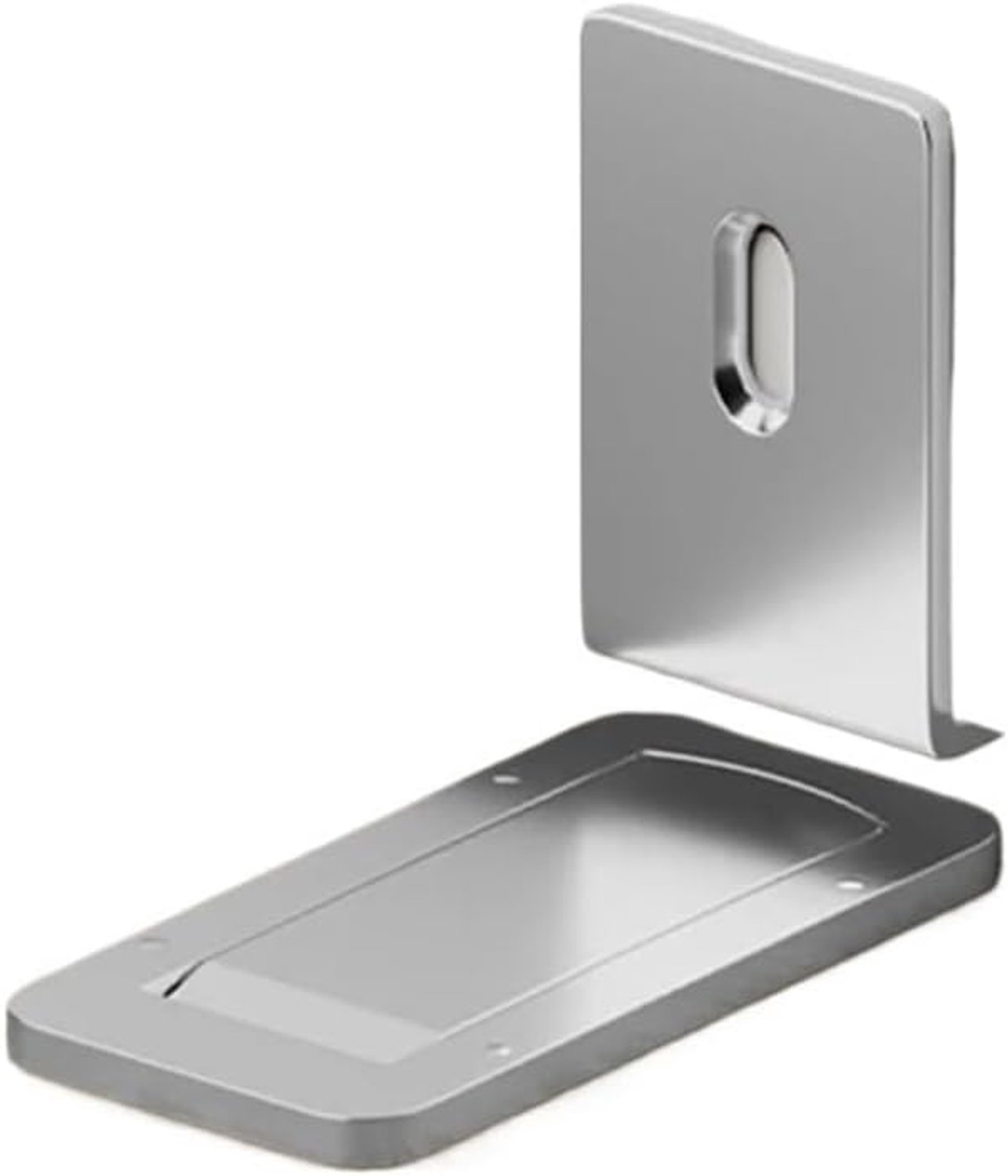 Magneet Deurstopper – Zelfklevend en zonder boren – Antibotsing en tochtblokker – Sterke magneet – Voor aluminium en glazen deuren met ultra smal frame – Vloermodel – Zilver