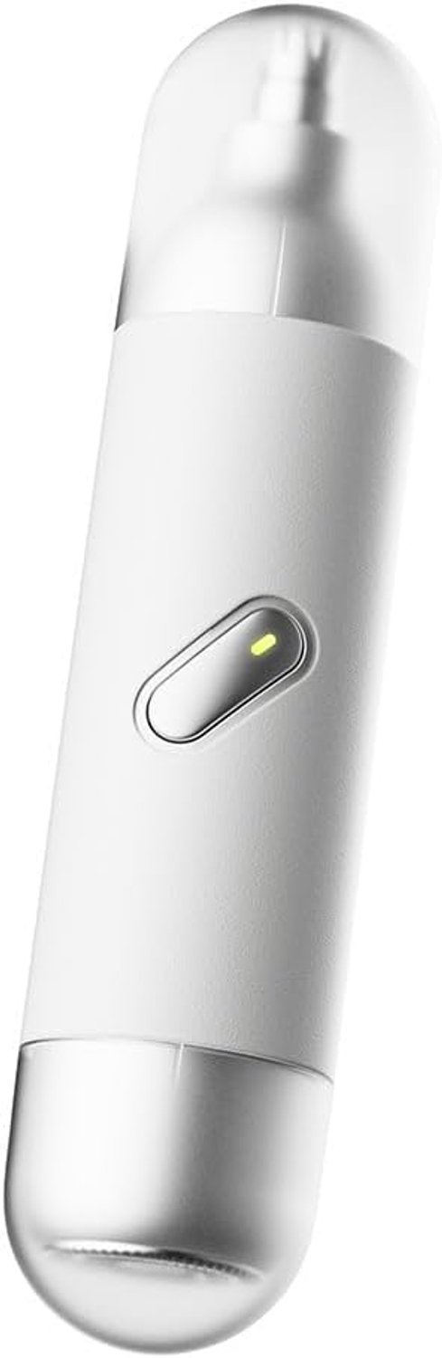 2-in-1 Gezichtstrimmer – Neushaartrimmer en Scheerapparaat – Dubbele Meskoppen – Nat en Droog – USB-C – Wit