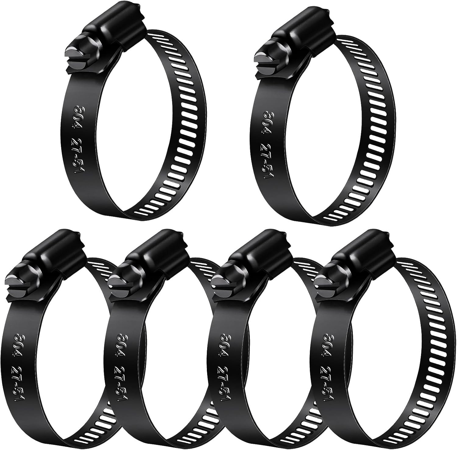 Slangklemmen 27-51 mm - Zwart - Sterke klemkracht - Geschikt voor diverse slangen - m-winkel