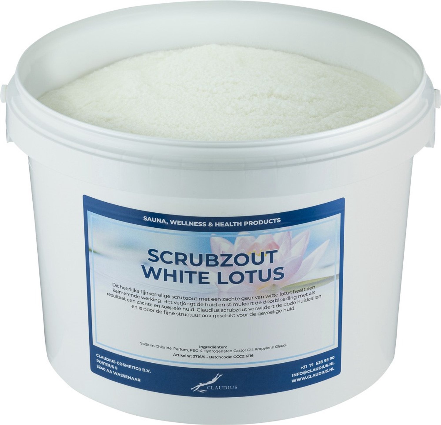Claudius Scrubzout White Lotus - 20 KG - Hydraterende Lichaamsscrub - Body Scrub