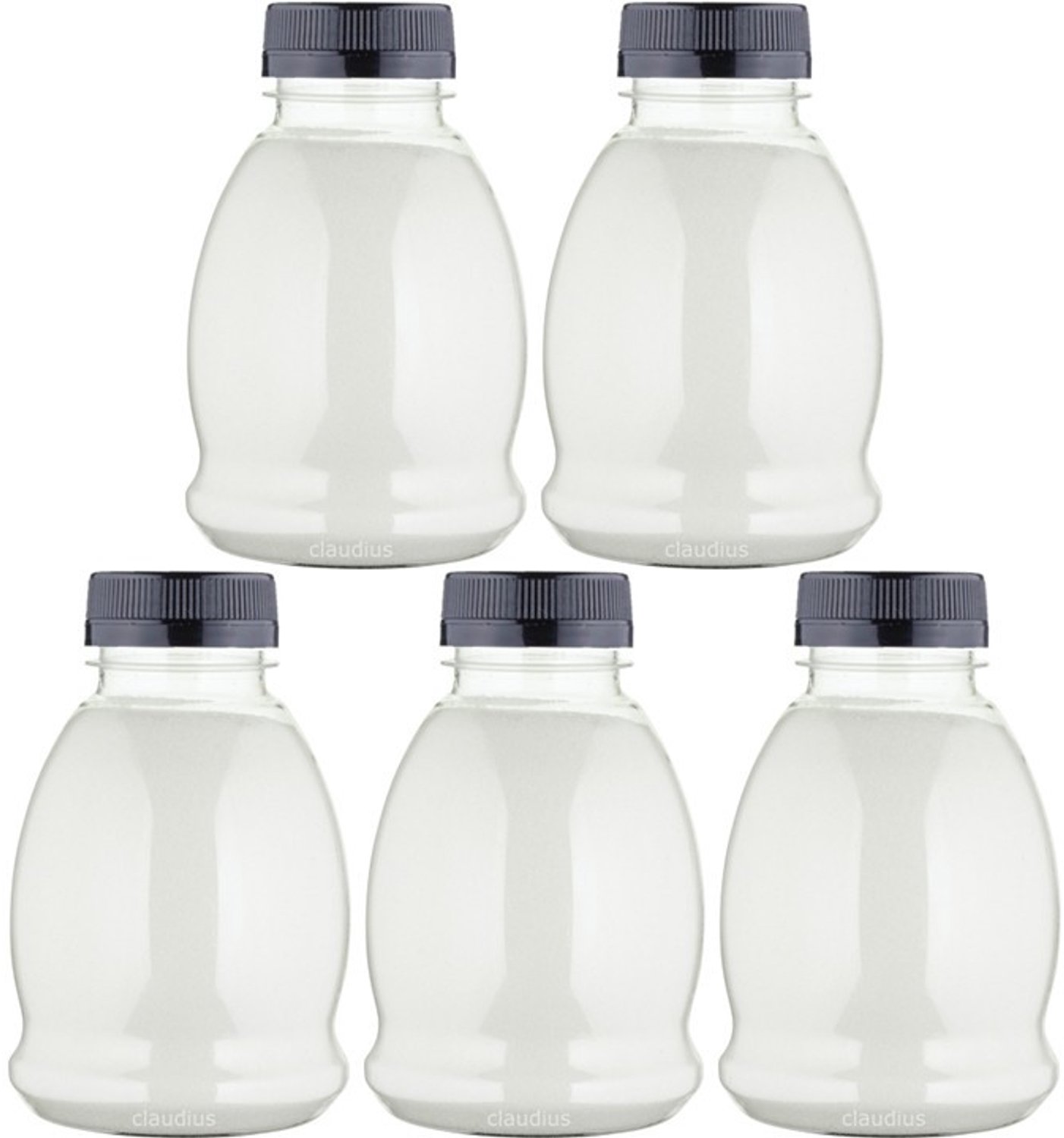 Claudius Scrubzout White Lotus - 375 gram - Fles met zwarte dop - Set van 5 stuks - Hydraterende Lichaamsscrub - Body Scrub