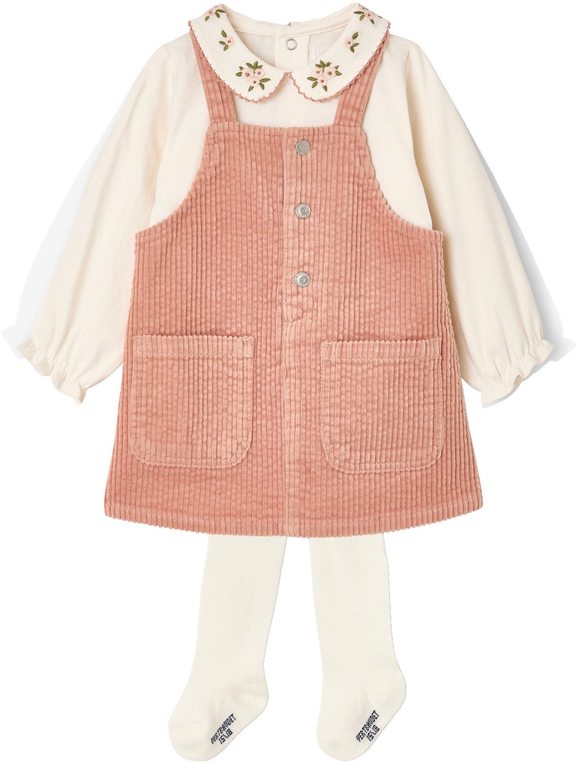 Vertbaudet 3-delige babyset jurk, shirt en maillot