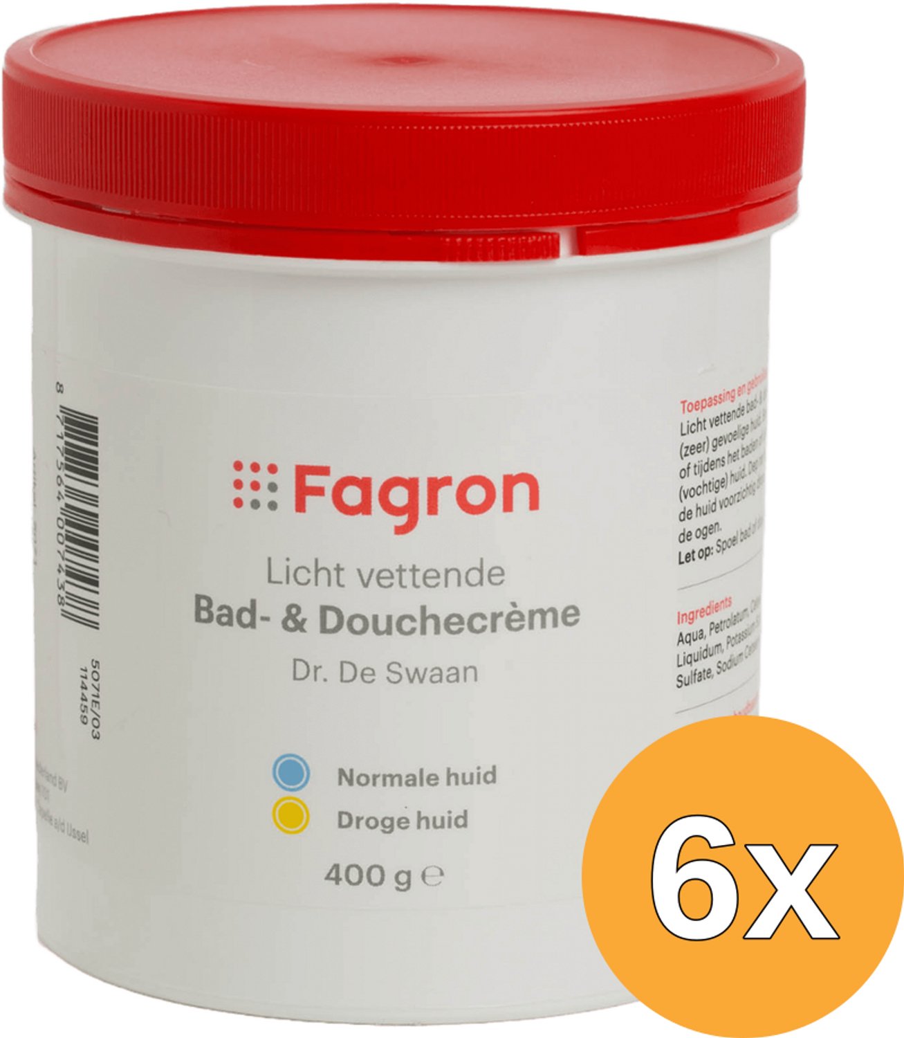 6x Fagron Douchecreme Dr de Swaan (400 gr)