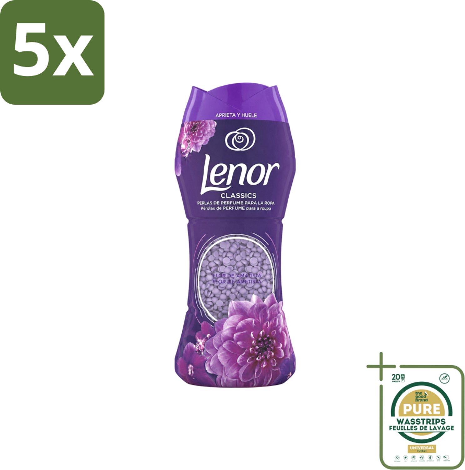 5 x Lenor Unstoppables – Geurbooster – Amethyst – 210 g - Wasstrips - Geurbooster Was - Wasgeur - Wasgeur Intens - Wasgeur Langdurig - Wasgeur Amethyst