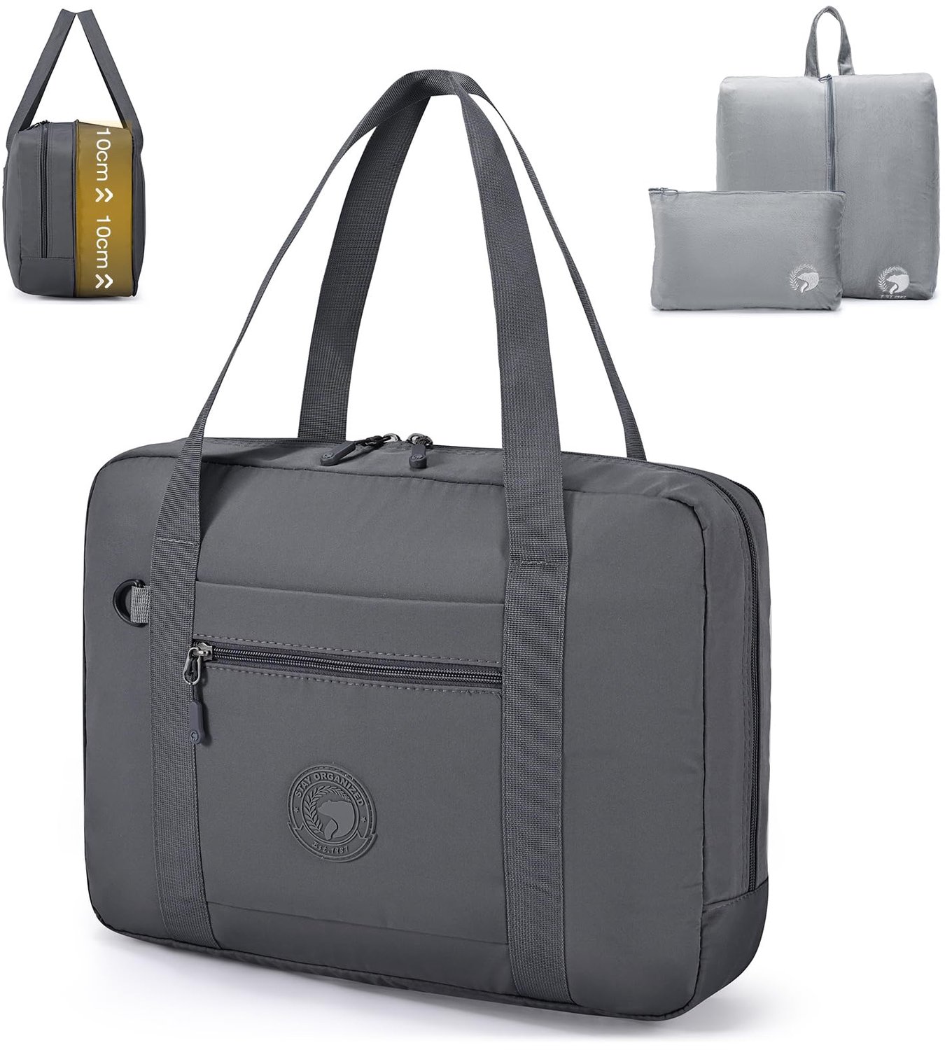 Uitbreidbare reistas handbagage tas 40x30x10 cm - met toilettas - ideaal voor vliegreizen - m-winkel