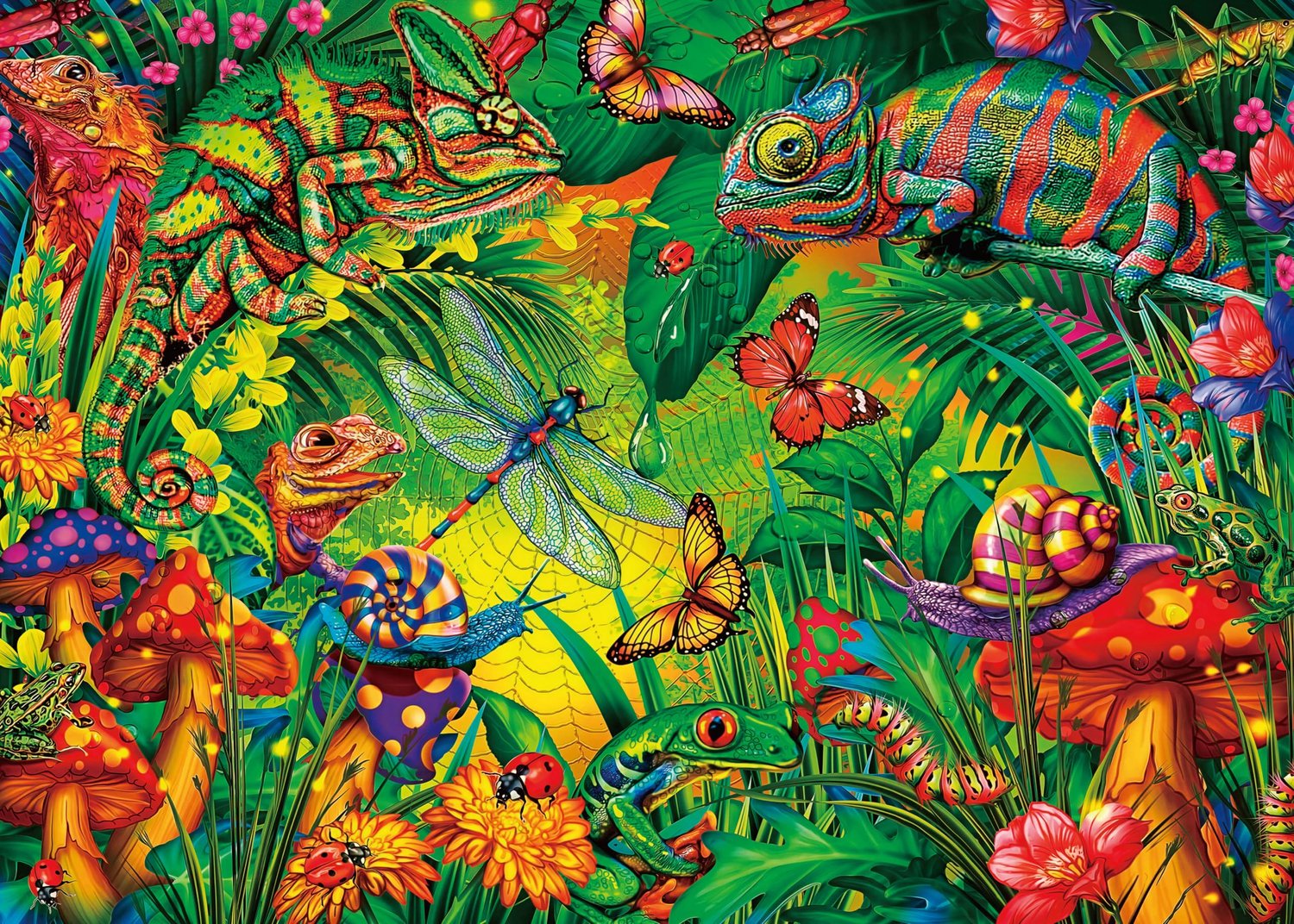 Puzzel voor volwassenen 70 x 50 cm - 1000 stukjes kameleon - uitdagend spel - ideaal voor ontspanning - ServiceTopper
