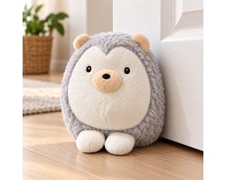 Egel Deurstopper – Pluche Deurstop – Decoratief – Grijs/Wit – Schattige Dieren Deurstopper - 1kg