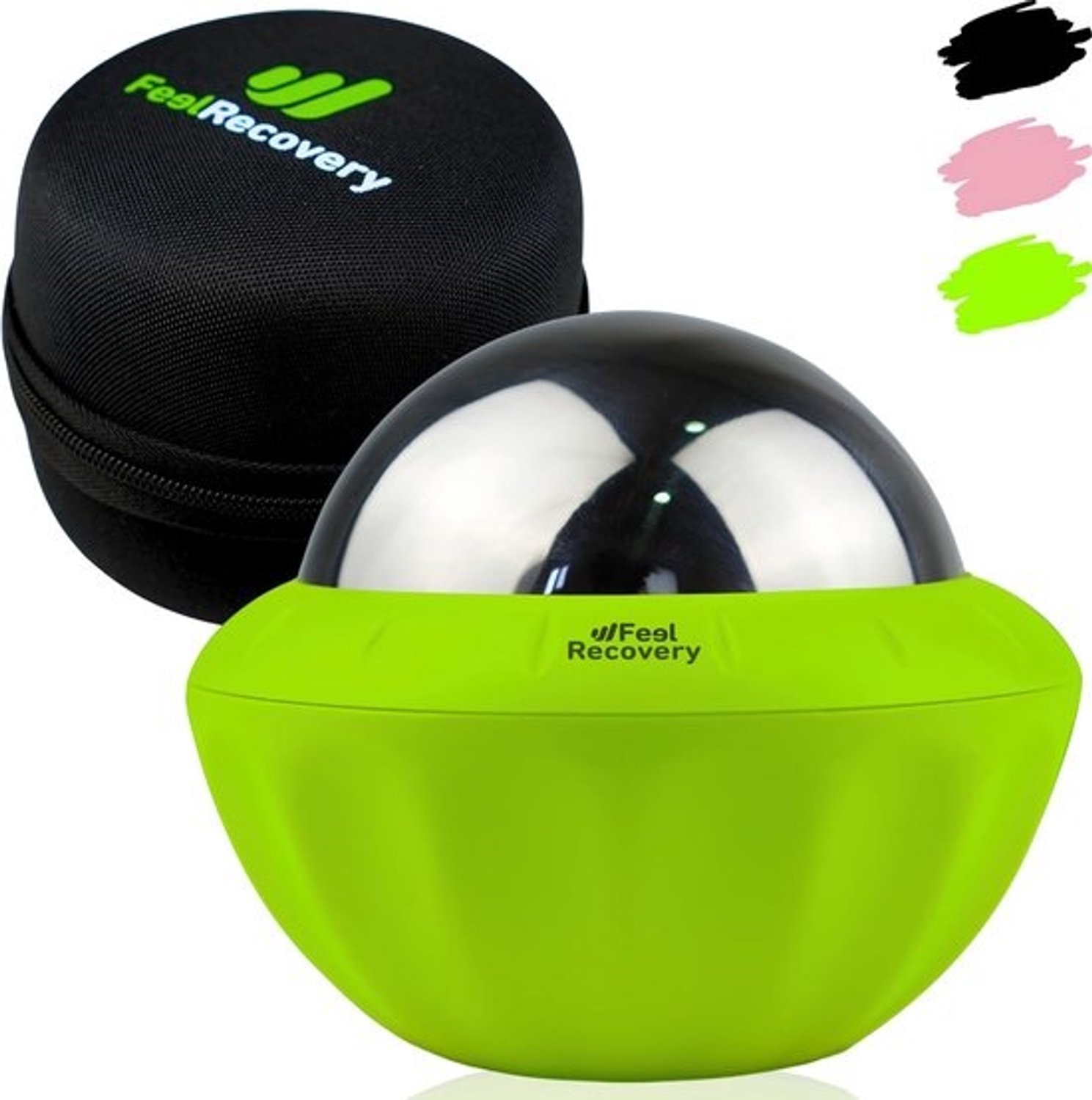 Massagerollerbal met handvat voor warmte- en koudetherapie - 8 cm Ø - spier- en fasciamassage