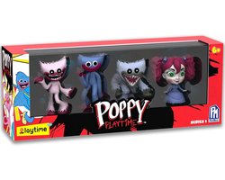 Poppy Playtime 4-Pack actiefiguren - 4 cm groot - Angry Huggy Wuggy - Kissy Missy - Smiling Huggy Wuggy - Poppy