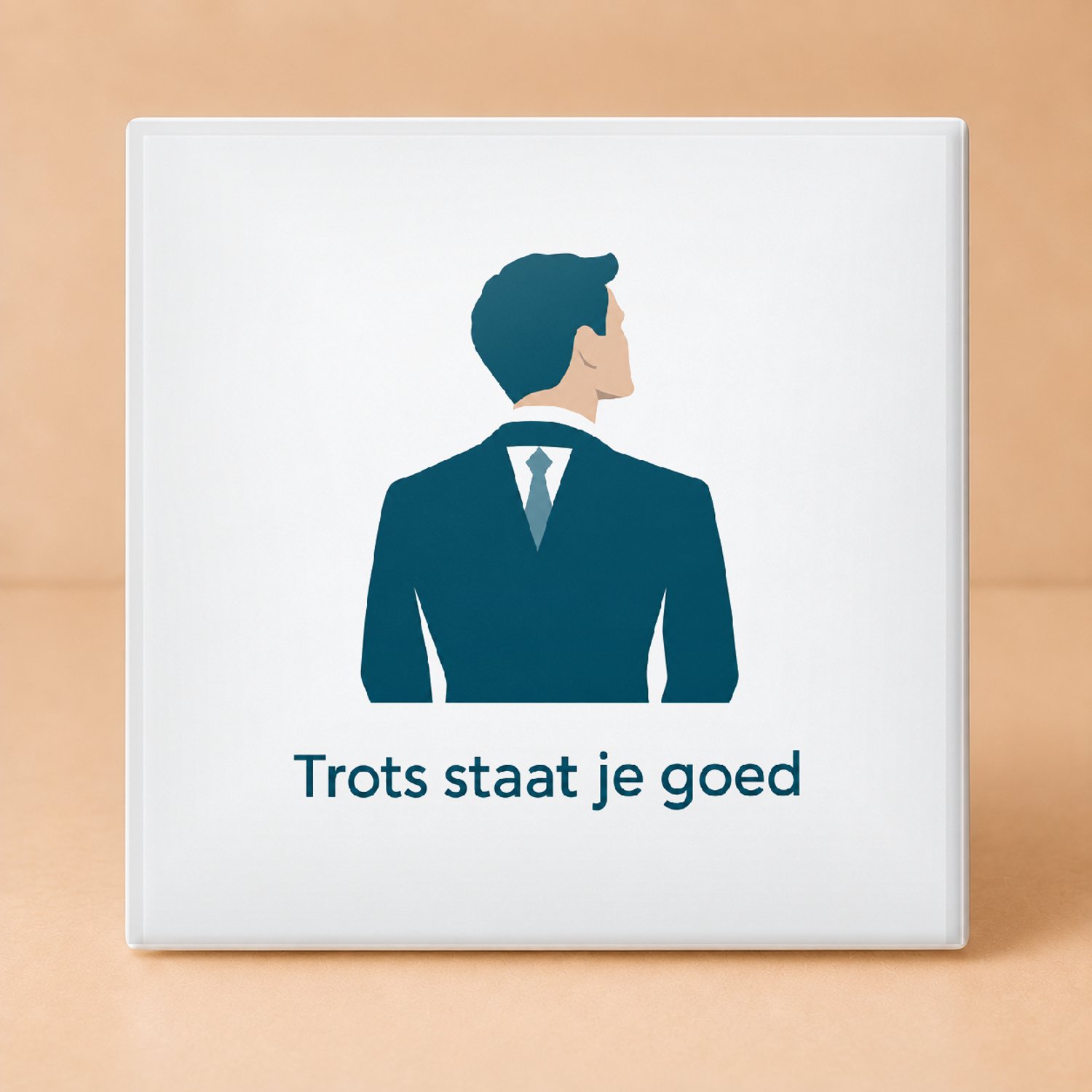 Bedruk King Minimalistische Geslaagd Tegel – Scandinavisch Design Wanddecoratie voor Jonge Volwassenen en Studenten - 15 x 15 cm Wit