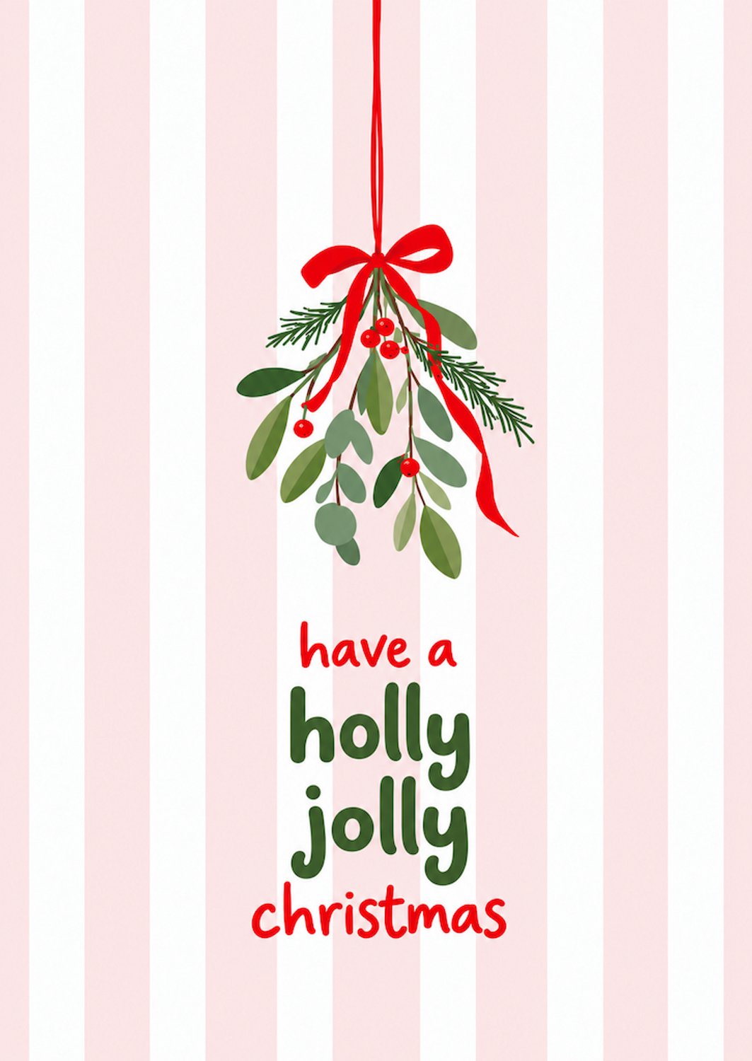 Kerstkaart Have a Holly Jolly Christmas – A6 kaart met feestelijke kerstgroet