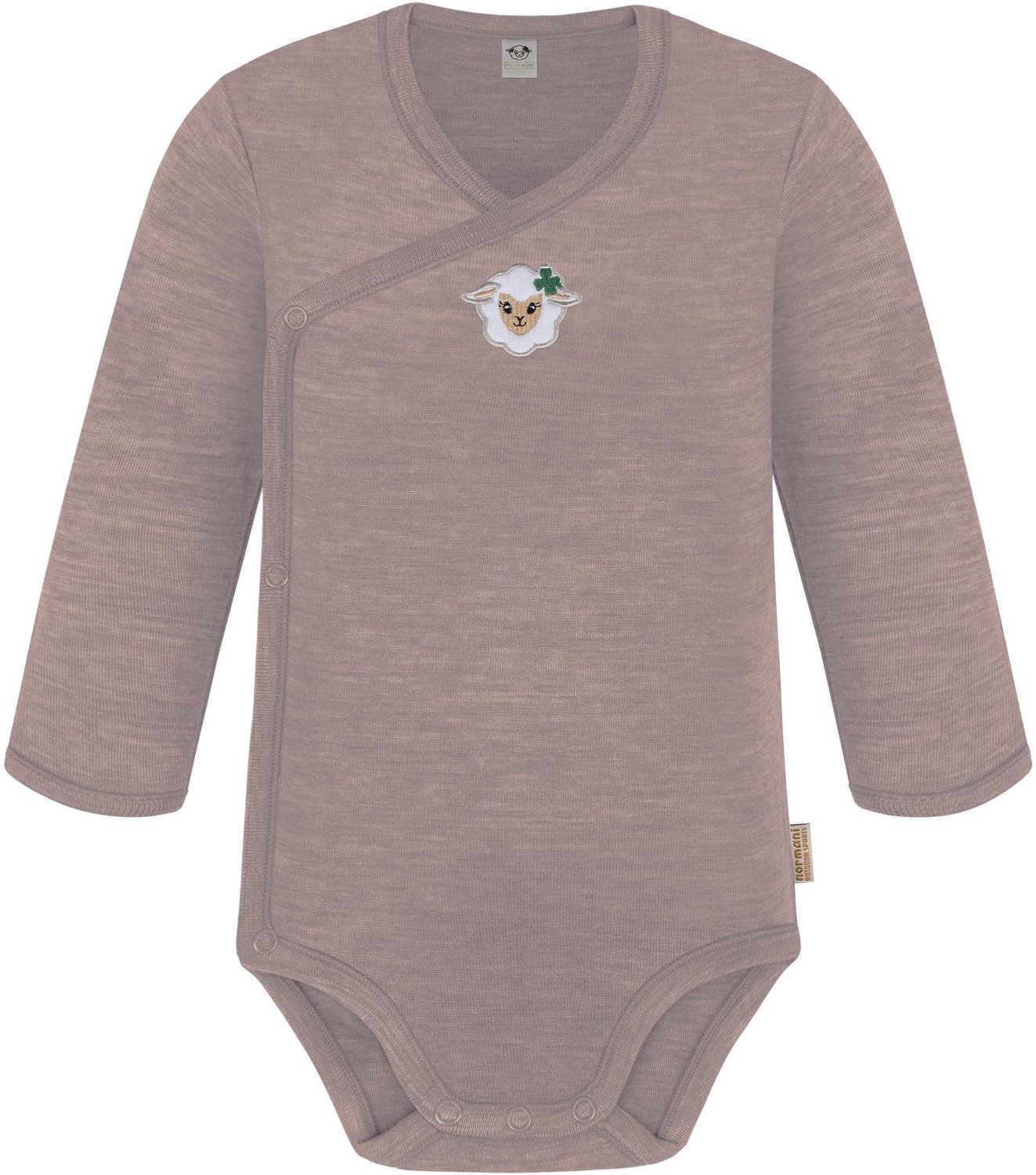 Baby Merino wikkelbodysuit met lange mouwen „Kaitaia“
