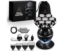 Scheerapparaat Mannen 8-in-1 – Skull Master Zwart - Scheerapparaten met Trimmer - Kaal Hoofd - Head Shaver – Brothers in Style