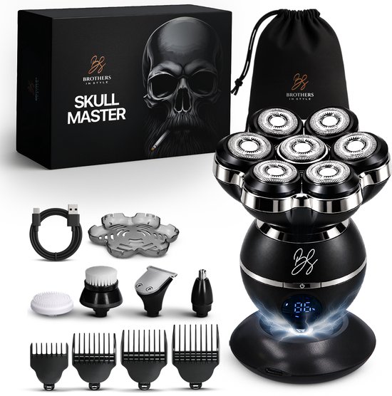 Scheerapparaat Mannen 8-in-1 - Skull Master Zwart - Scheerapparaat - €54,99