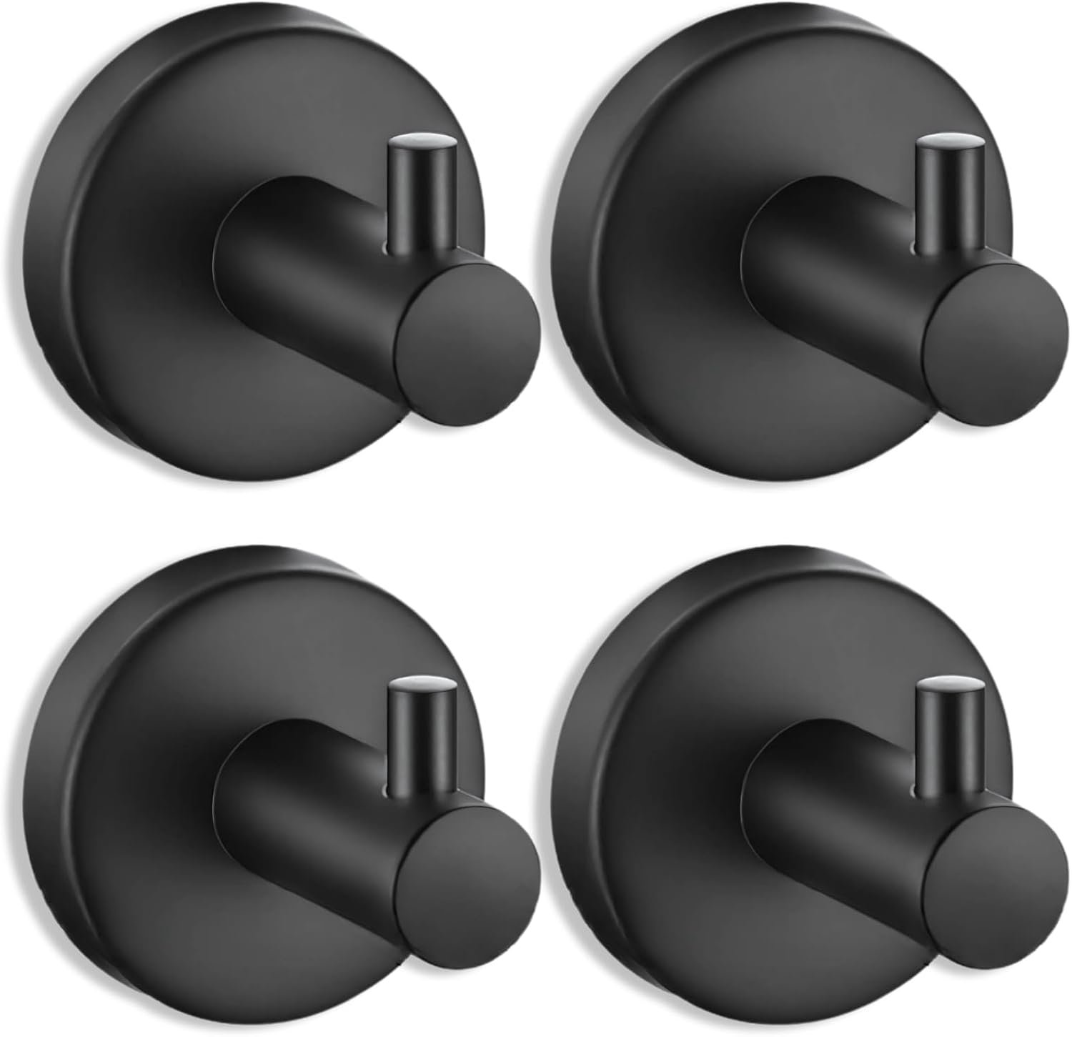 Suction Cup Hooks voor douche - 4 stuks - zwart roestvrij staal - 5kg draagvermogen - geen boren nodig - m-winkel