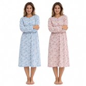 Cocodream dames nachthemden - lange mouw - 100% katoen - 2-pack - maat XXL - Mill