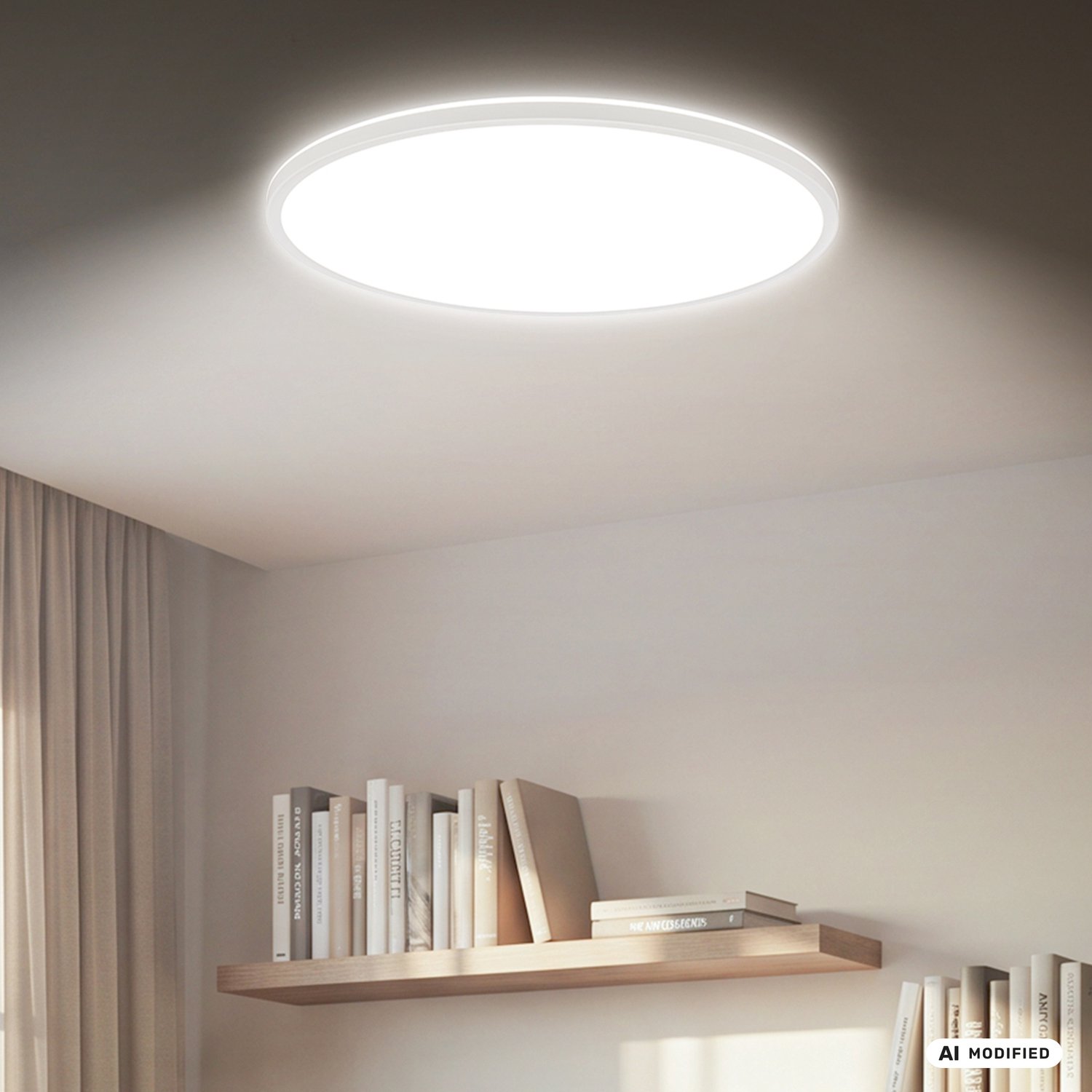 BRILONER Slim - CCT Dimbaar Plafondlamp - led paneel - met backlight - 2700K - 6500K warm wit licht - koel wit licht - Ø58cm