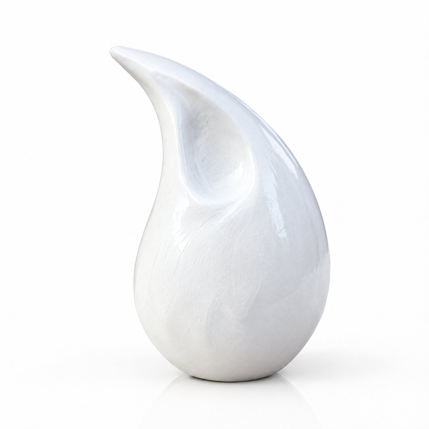 Akerz Druppel Urn – Witte Metalen Herinneringsurn – 400 ml Bewaarurn voor As – Elegante Druppelvorm Gedenkurn – Stijlvol Modern Aandenken voor Dierbare – Voor Huisdieren of Menselijk As