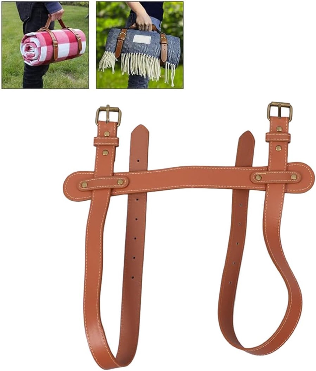 Picknickdekenriem - PU-lederen Draagriem - Scheurbestendig - Ideaal voor Picknick en Yoga - Vemera