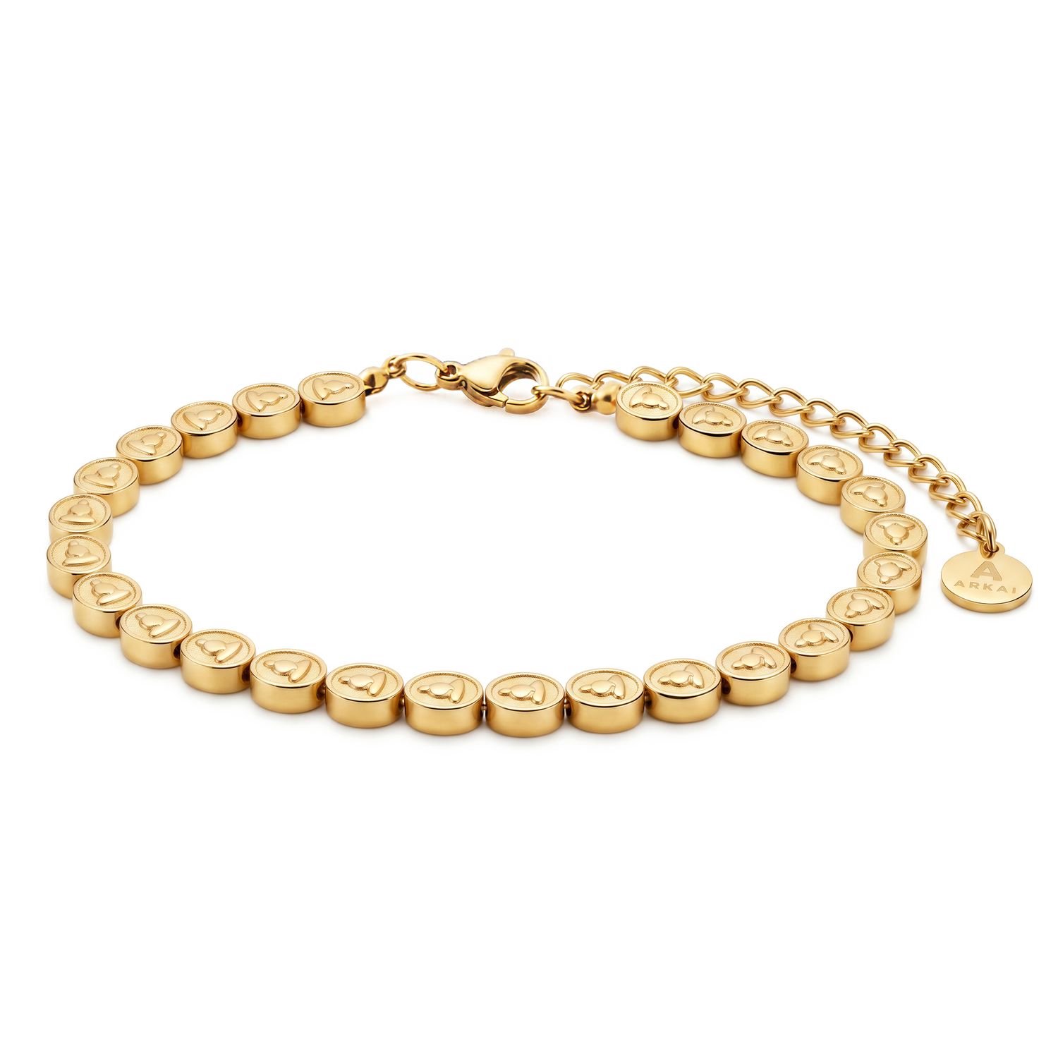 Mediterranean | Fijne 14K vergulde armband met muntschakels