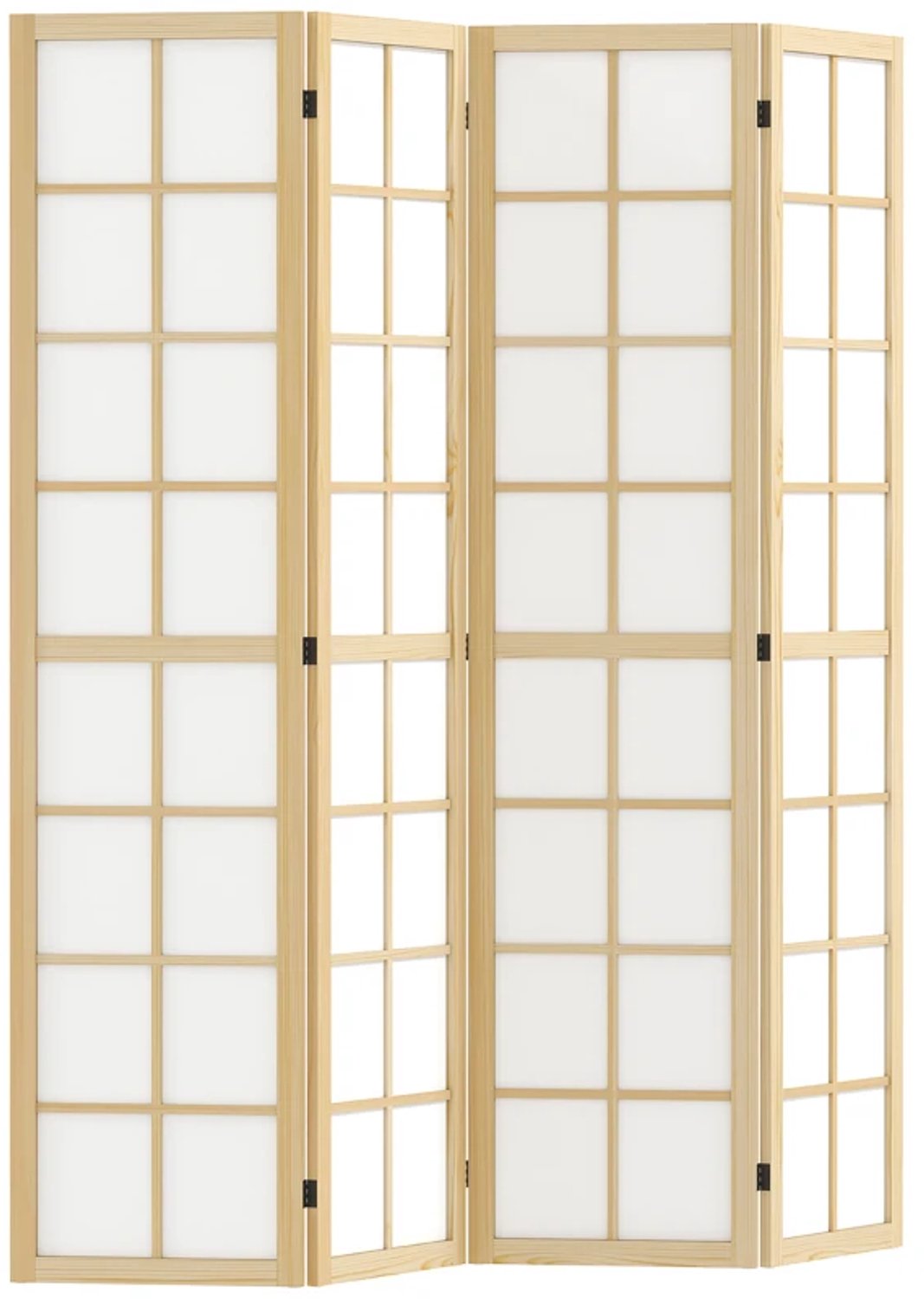 ZYLARO Opvouwbare scheidingswand - Vrijstaand privacyscherm - Voor woonkamer slaapkamer en kantoor - 160 x 170 cm natuurlijk hout