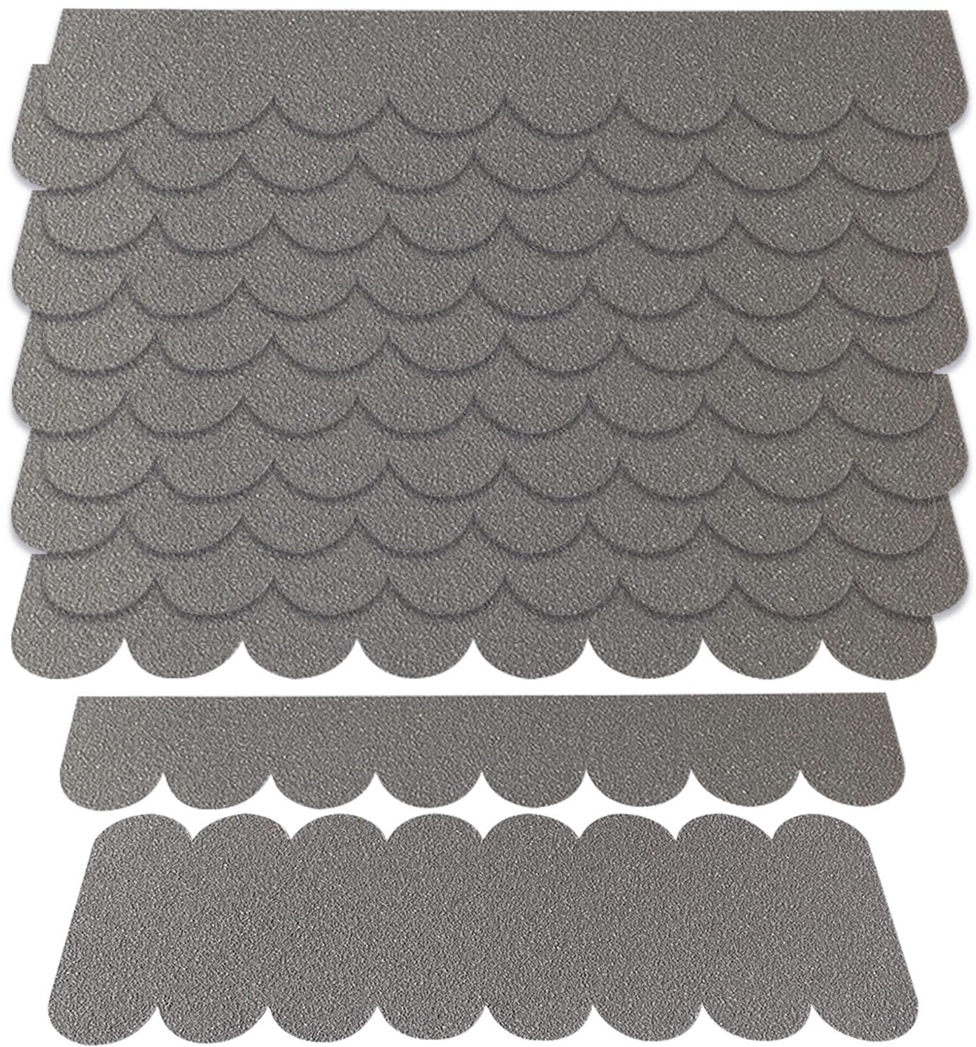 Mini-dakshingles, zelfklevend - 10 x 10 cm - grijs - waterdicht voor vogelhuis - ServiceTopper