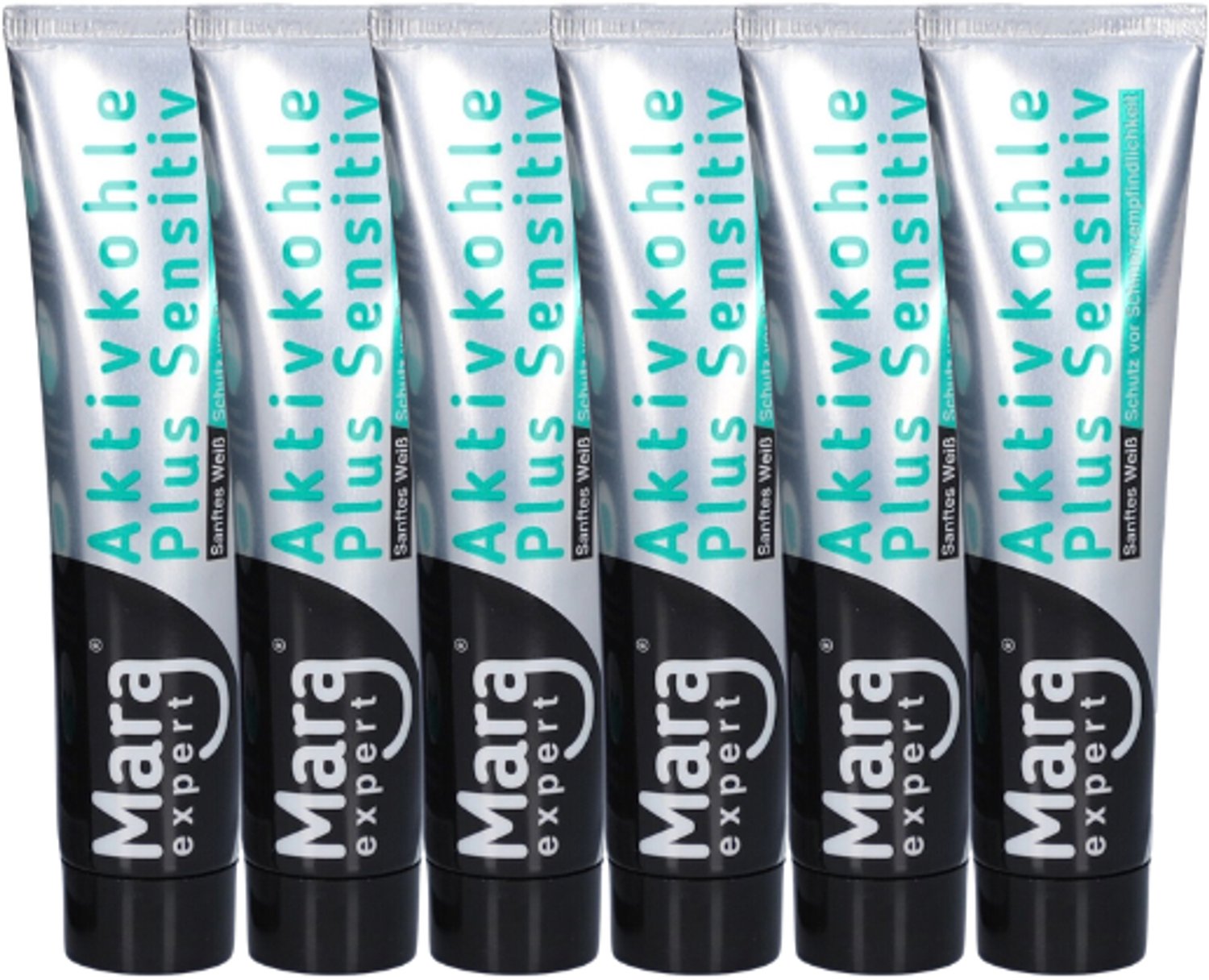 Mara Expert Aktivkohle Plus Sensitiv Tandpasta - Actieve Kool & Kaliumcitraat - 6 x 75 ml