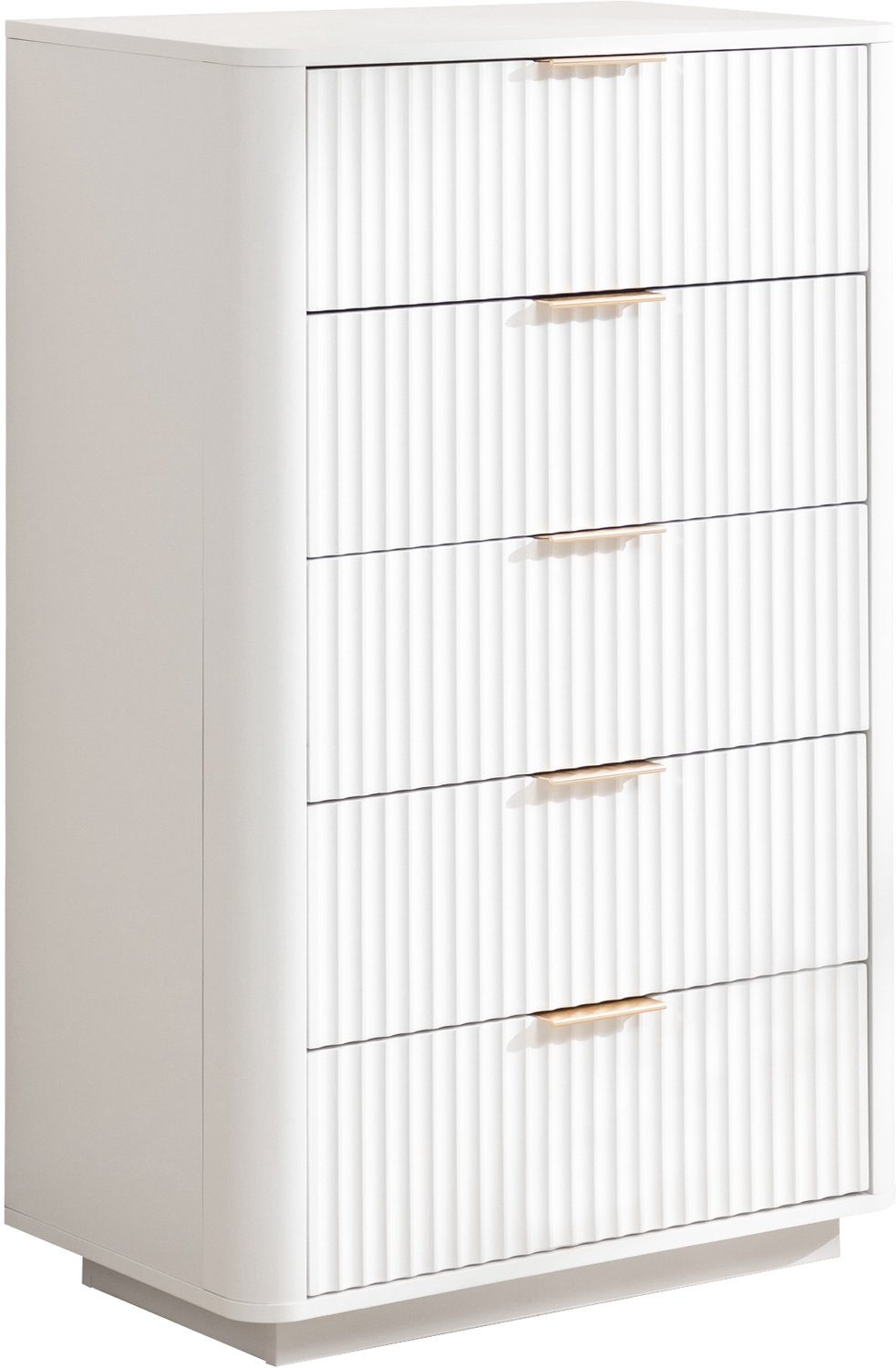 SONNENH Witte ladekast met 5 laden, soft-close-geleiders en metalen grepen - 70 x 40 x 108 cm