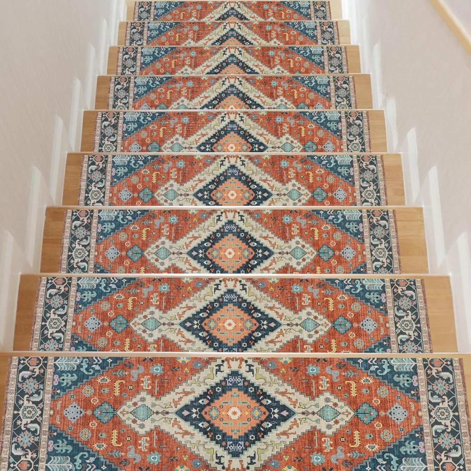 Zolvano® Trapmatten Set - Zelfklevend - Oranje/Blauw