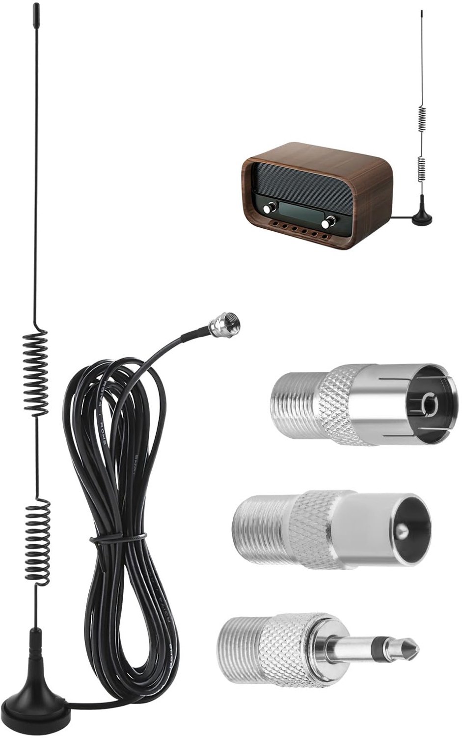 DAB Radio Antenne - 3M Verlengkabel - Digitale & Magnetische Base - Ideaal voor HIFI Systemen - m-winkel