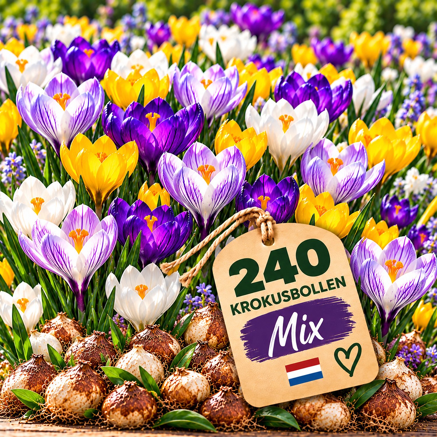 IRONO Krokusbollen Winterhard Meerjarig – 240 Bloembollen – Krokus Mix