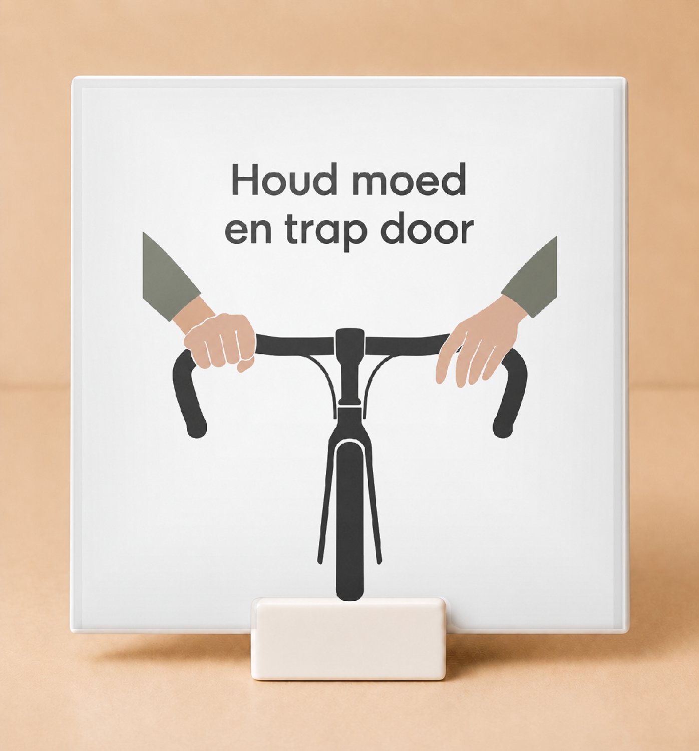 Bedruk King Minimalistische Scandinavische Tegel ‘Wie niet waagt, wie niet waait’ – Motiverende Wanddecoratie voor Dromers en Doorzetters - 11 x 11 cm met houder Wit