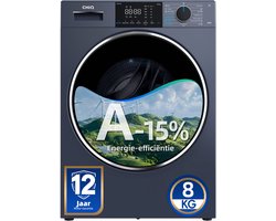 CHiQ CW8728X - Wasmachine - 8 KG - Plat ingebouwd - A-15% - 16 programma's - AI Smart - 12 jaar garantie op motor - 2026 Nieuw