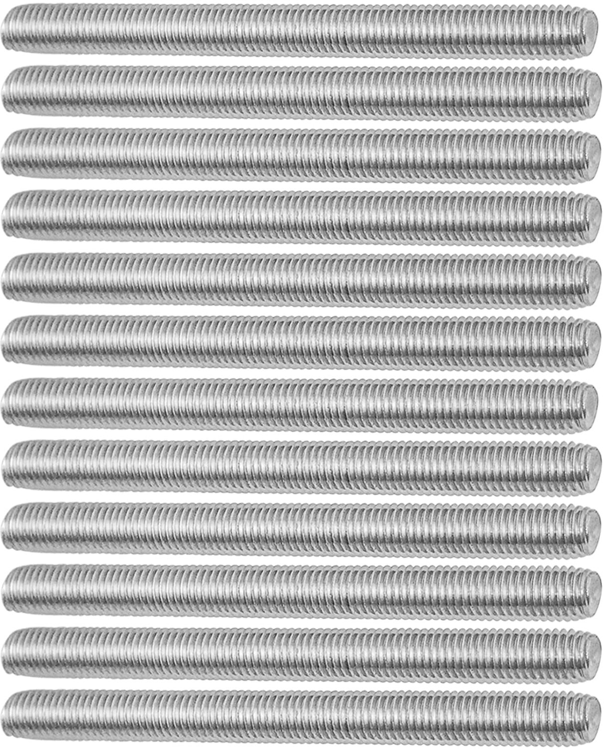 Schroefdraadstangen M8 x 100 mm - roestvrij staal A2 V2A - 12 stuks - ideaal voor bouw en mechanica - ServiceTopper