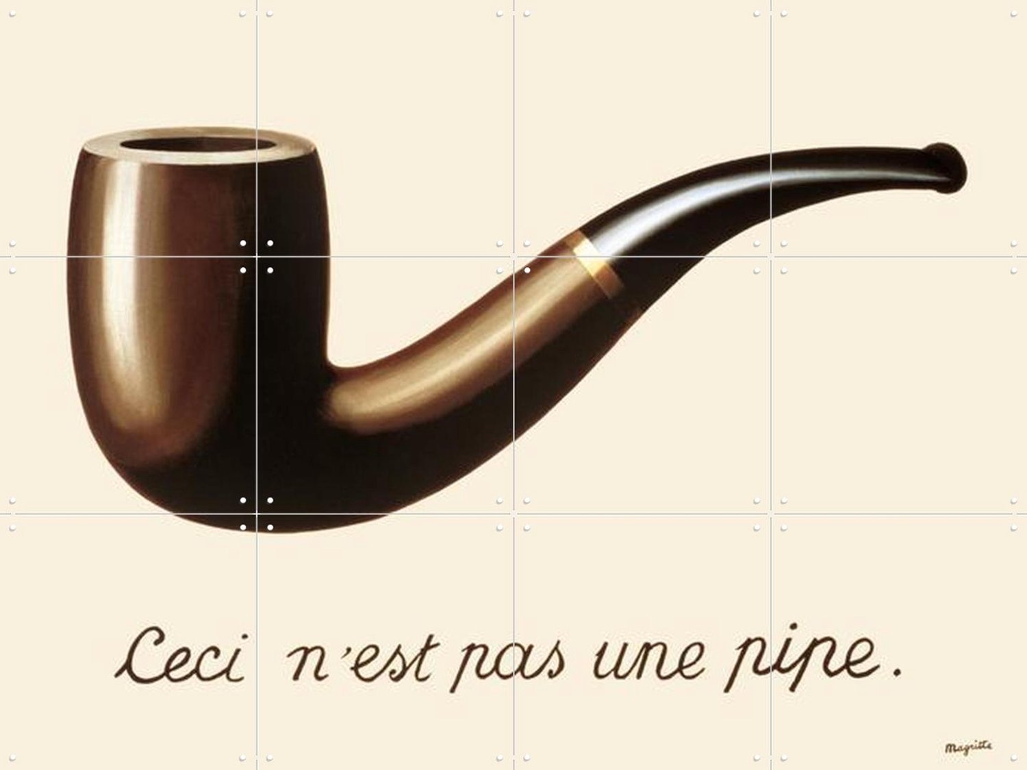 IXXI La Trahison des images (1929), Magritte & Standaard Uitgeverij - 80 x 60 cm - Grote wanddecoratie en posters - Realisme, Decoratieve kunsten Bruin / Zwart