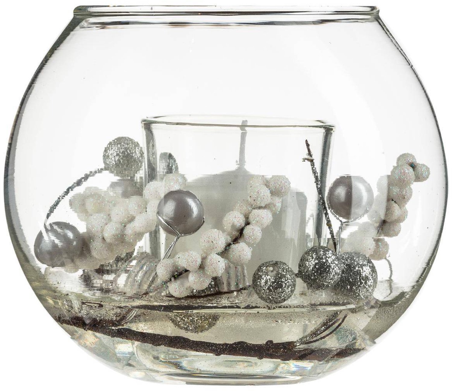 Feeric lights & Christmas Ball Candle Decorative Glass Blanc