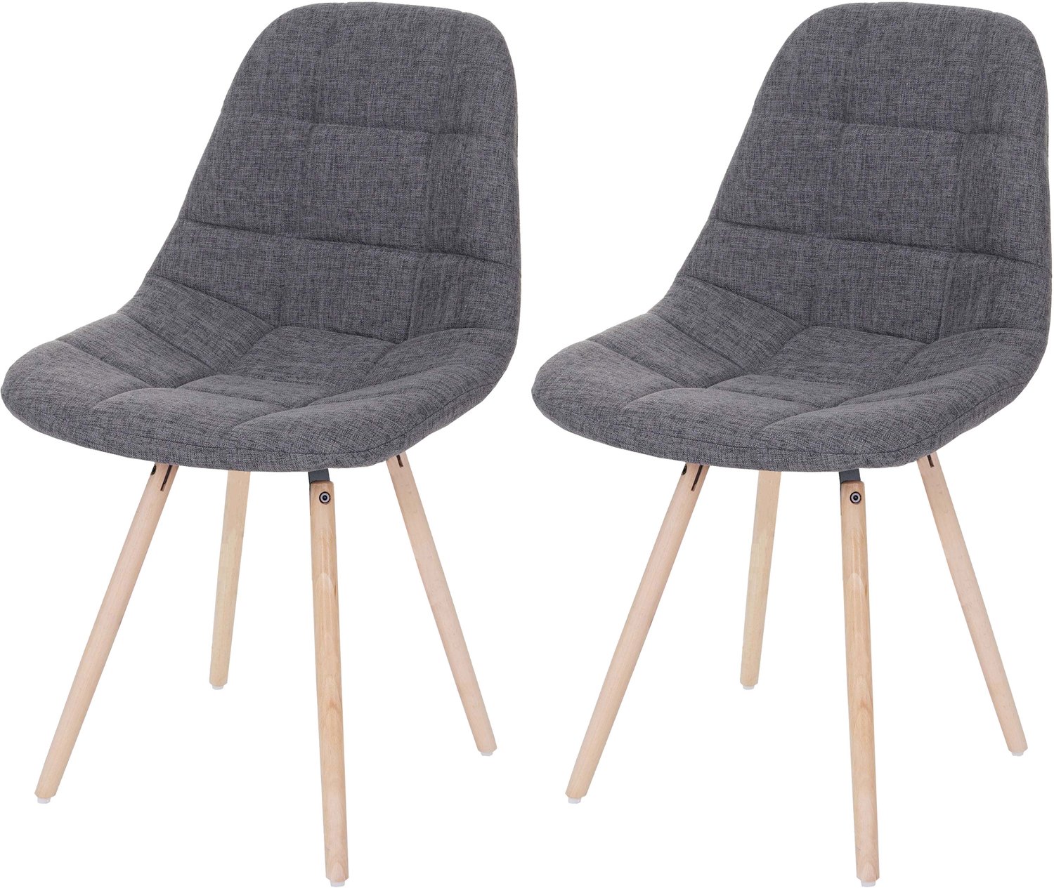 MCW Set van 2 eetkamerstoelen MCW-A60 II, keukenstoel, retro jaren 50 design ~ stof/textiel grijs