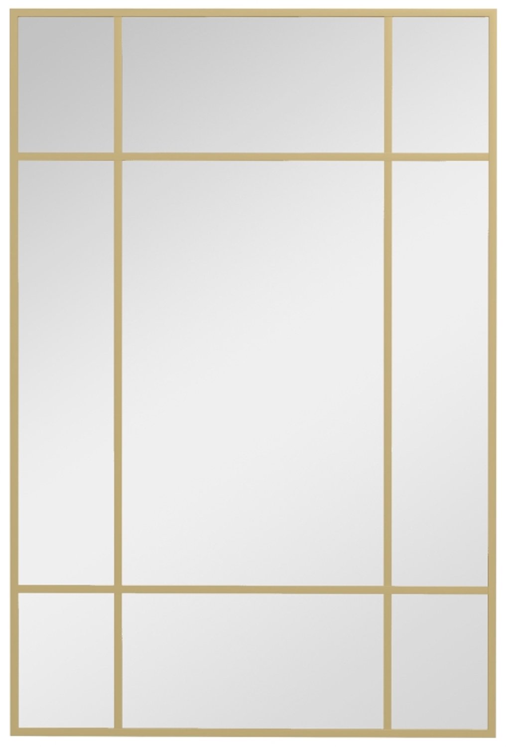 ZYLARO Wandspiegel - Metalen frame - Gouden strepen - Meerlaags glas - 90 x 2 x 60 cm goudtint