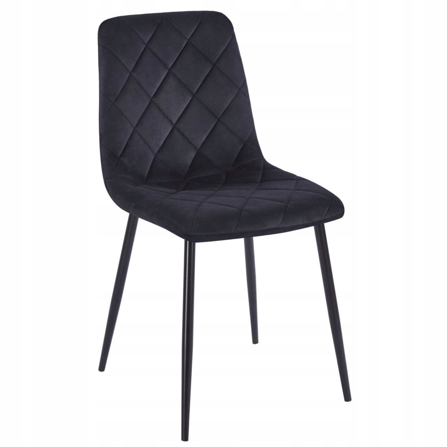 Furnitex Riviera 100 - Eetkamerstoel - Zwart fluweel - Metalen poten