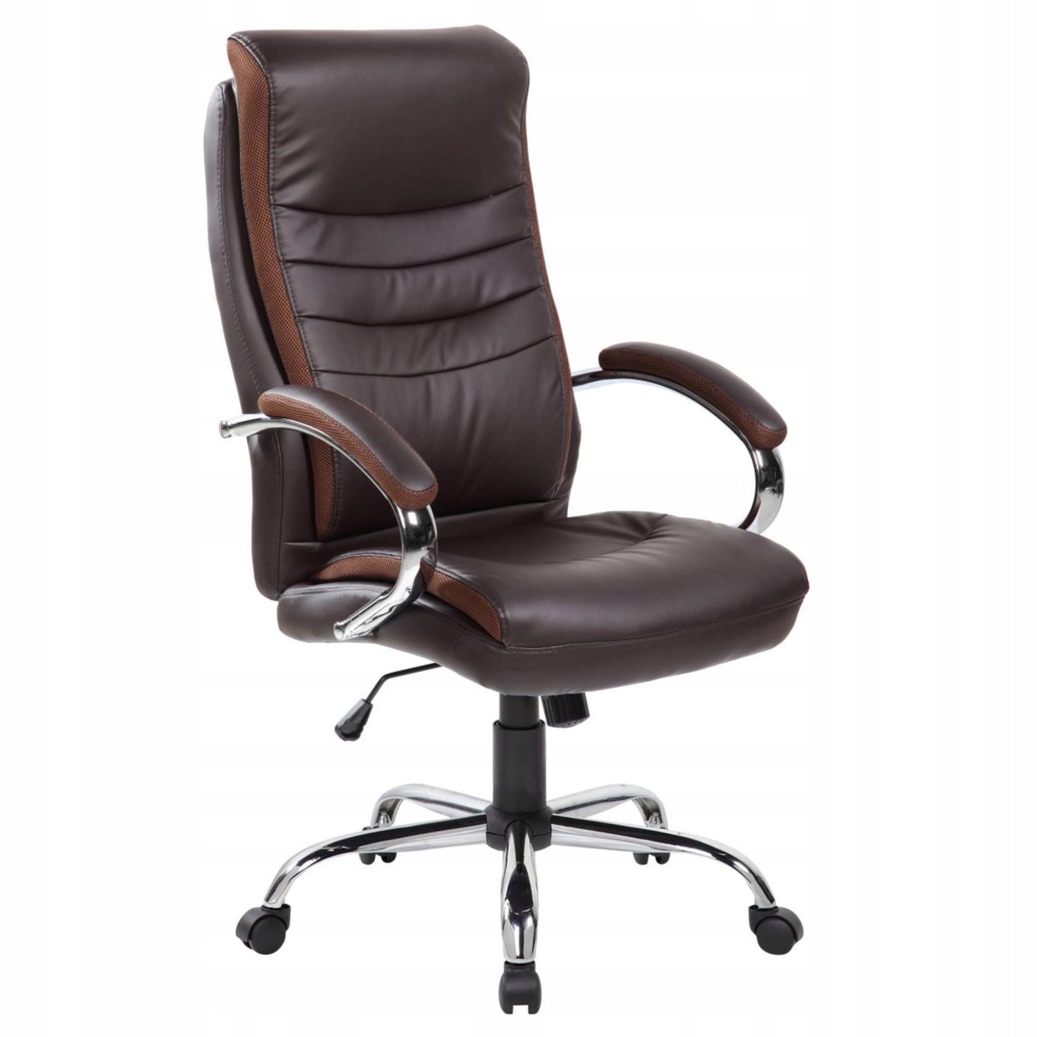 Furnitex FB 55-FX - Bureaustoel - Bruine kunstleren bekleding - TILT-kantelmechanisme - Verchroomde voet