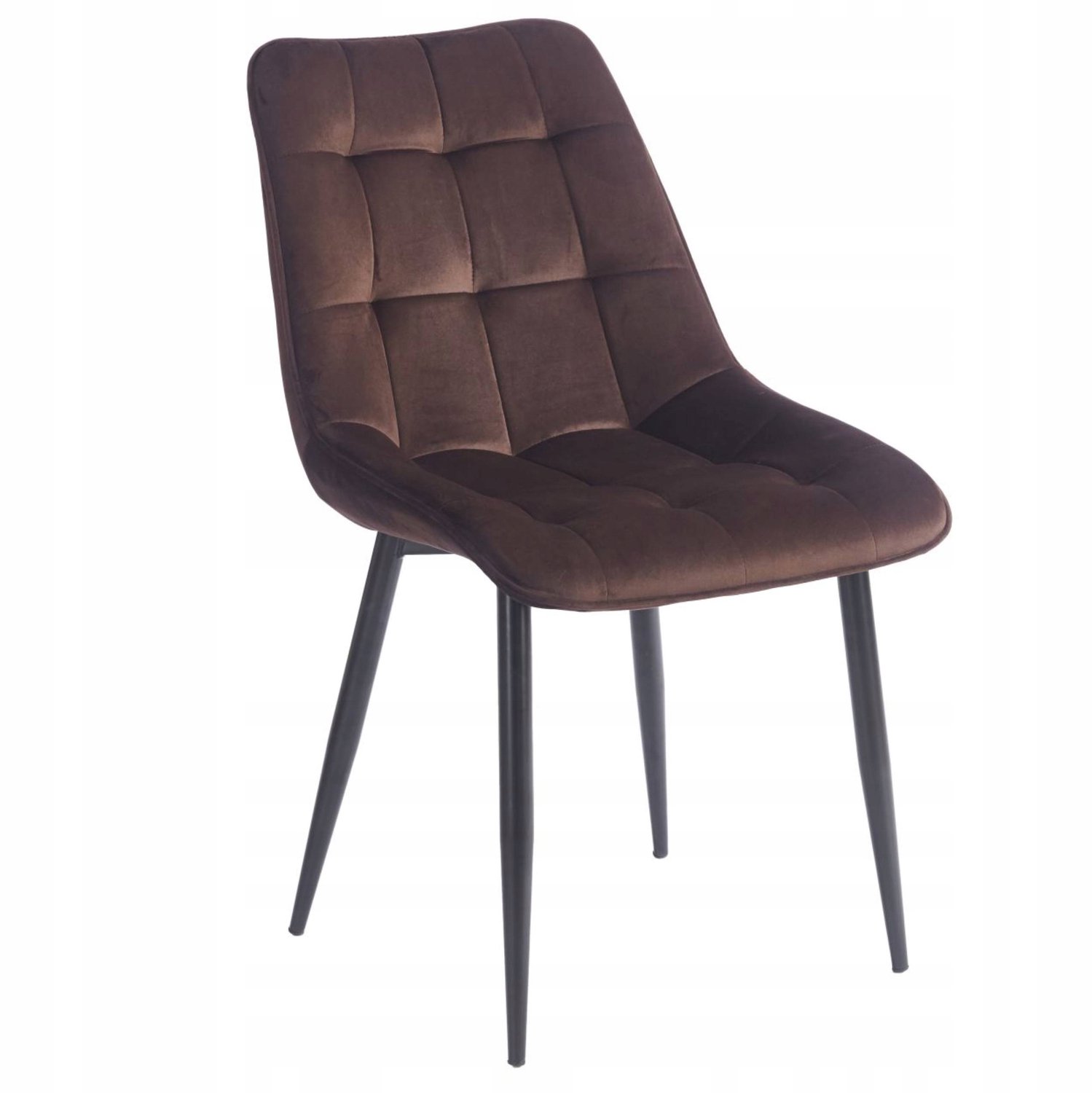 Furnitex Riviera 28 - Eetkamerstoel - Bruin fluweel - Metalen poten