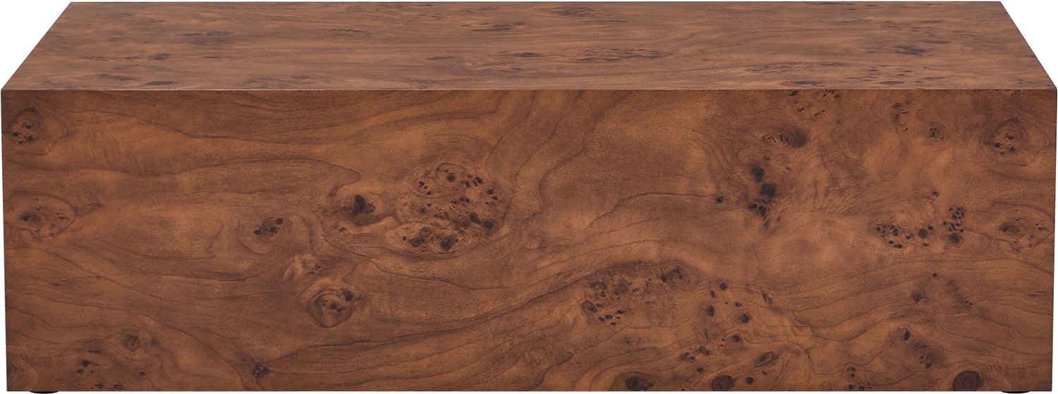 SONNENH Salontafel - Donkerbruine houtlook op MDF - Rechthoekige blokvorm - 90 x 50 x 30 cm Donkerbruine walnoothoutlook