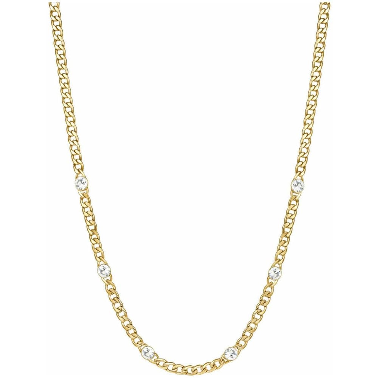 BROSWAY SYMPHONIA BYM84 GOLD-PLATED KETTING MET KRISTALLEN 1 STUK