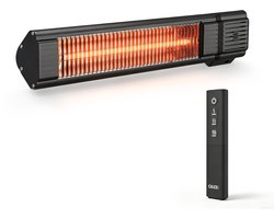 Calex Infrarood Wand Heater - Carbon Fiber Tube - 2000W - IP44 - Afstandsbediening - Zwart