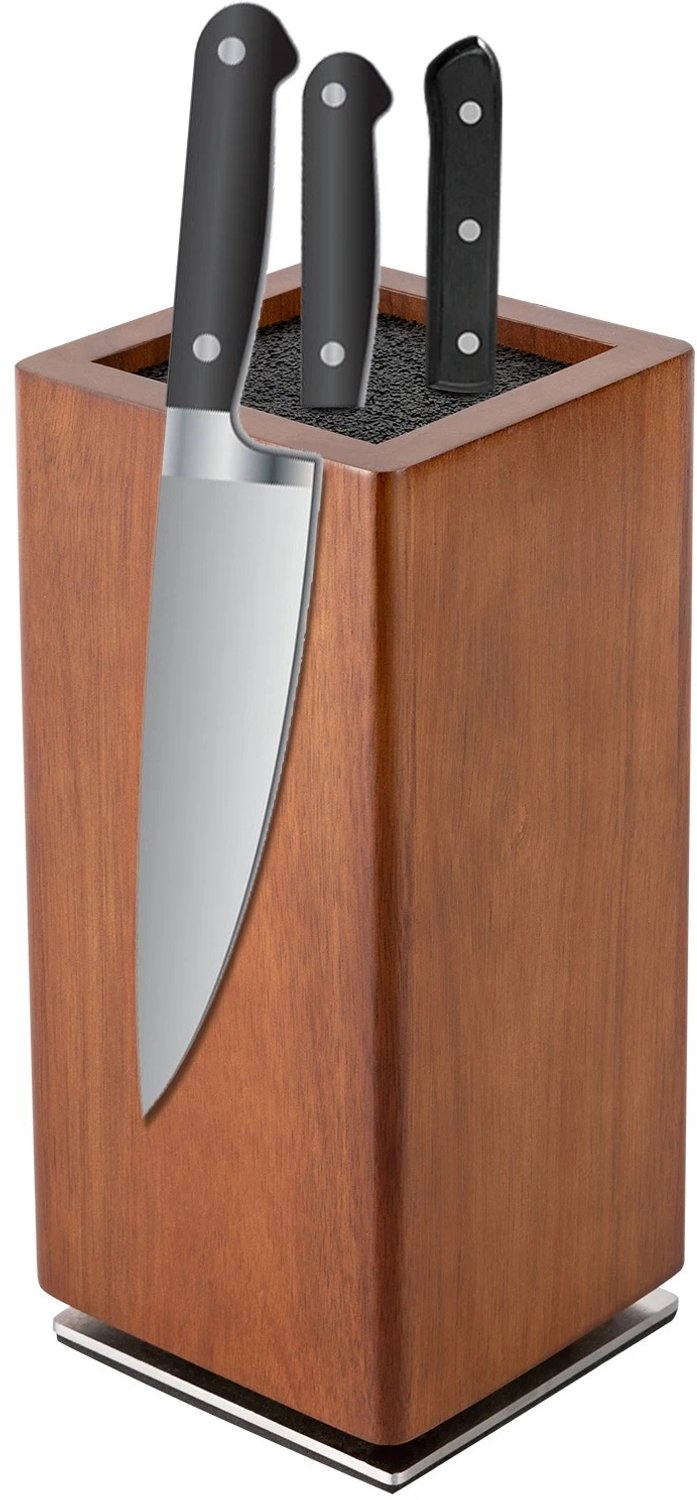 Sellino Messenblok - Zonder Messen - 360° Draaibare Magnetische Messenhouder - Compact & Praktisch - 10,9 x 10,9 x 24,6 cm