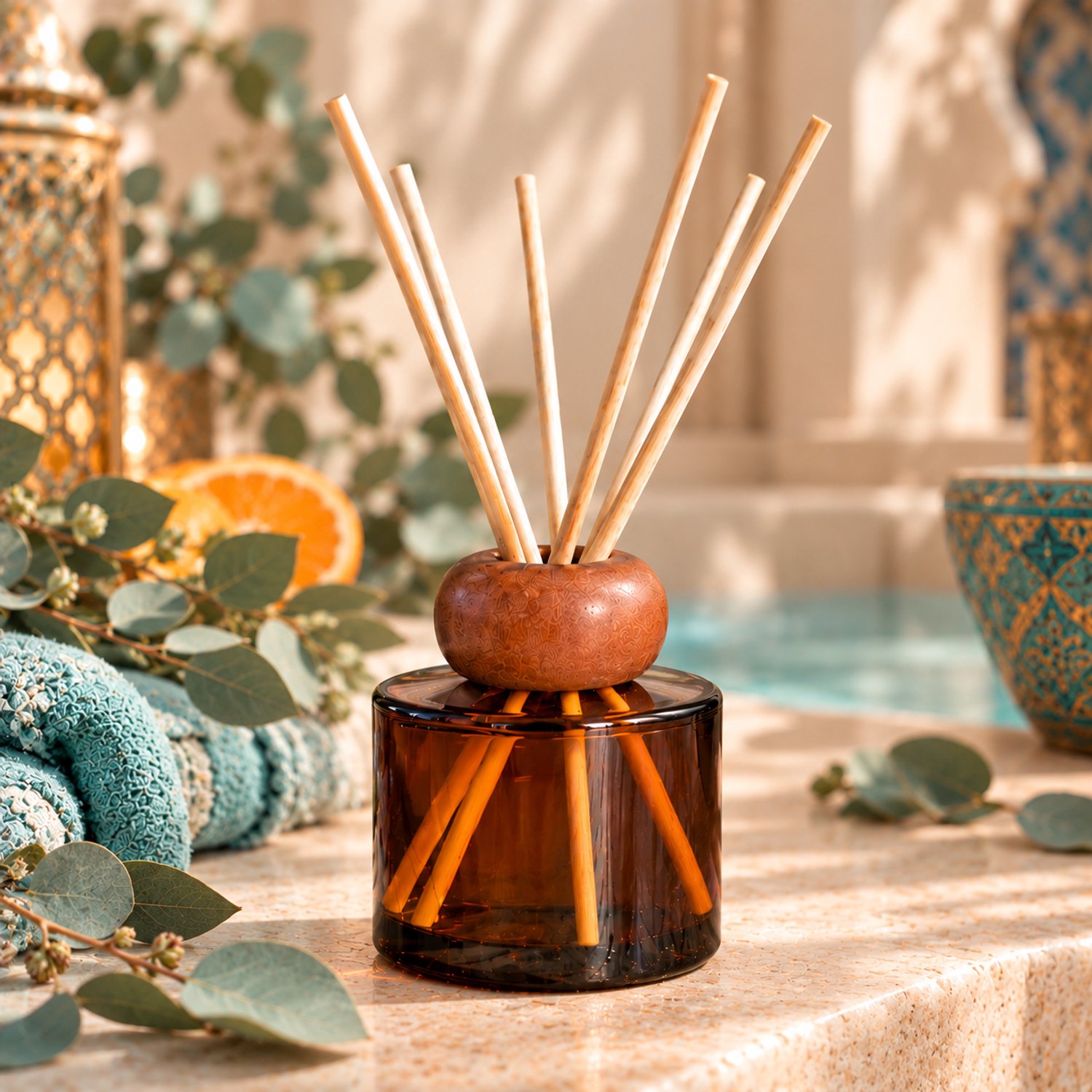 Reed Diffuser Karma - Good Habits - Wellnessgeur - 100 ml - Huisparfum - Handmade - Geurstokjes - Rietverspreider - Interieurparfum - Fragrance sticks - Luchtverfrisser - Eau de parfum