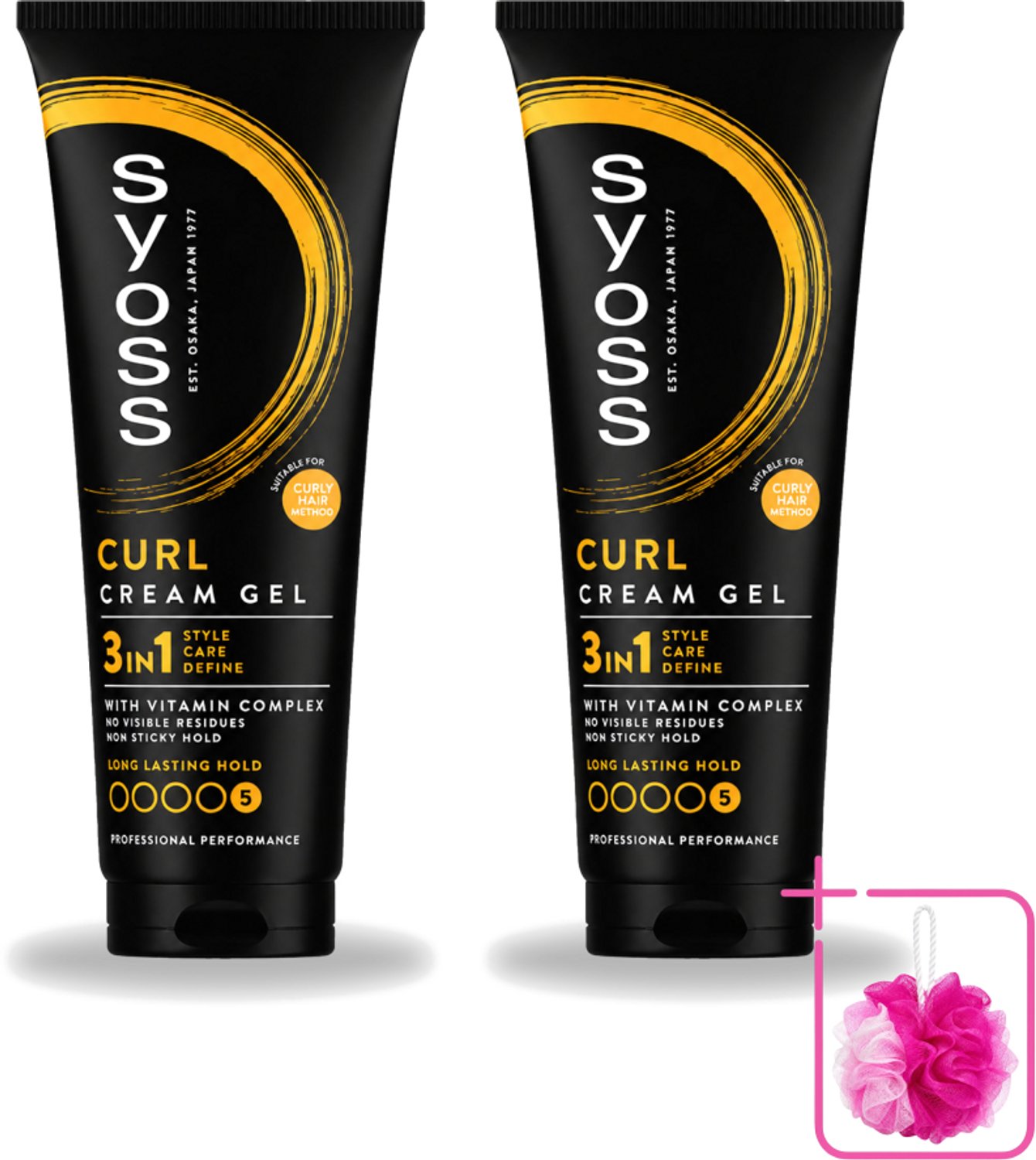 2 x Syoss - Curl Control - Gel - Voor Gedefinieerde Krullen - 250 ml - Bulkverpakking - Krullen fixeren - Douchemop - Krullen controleren