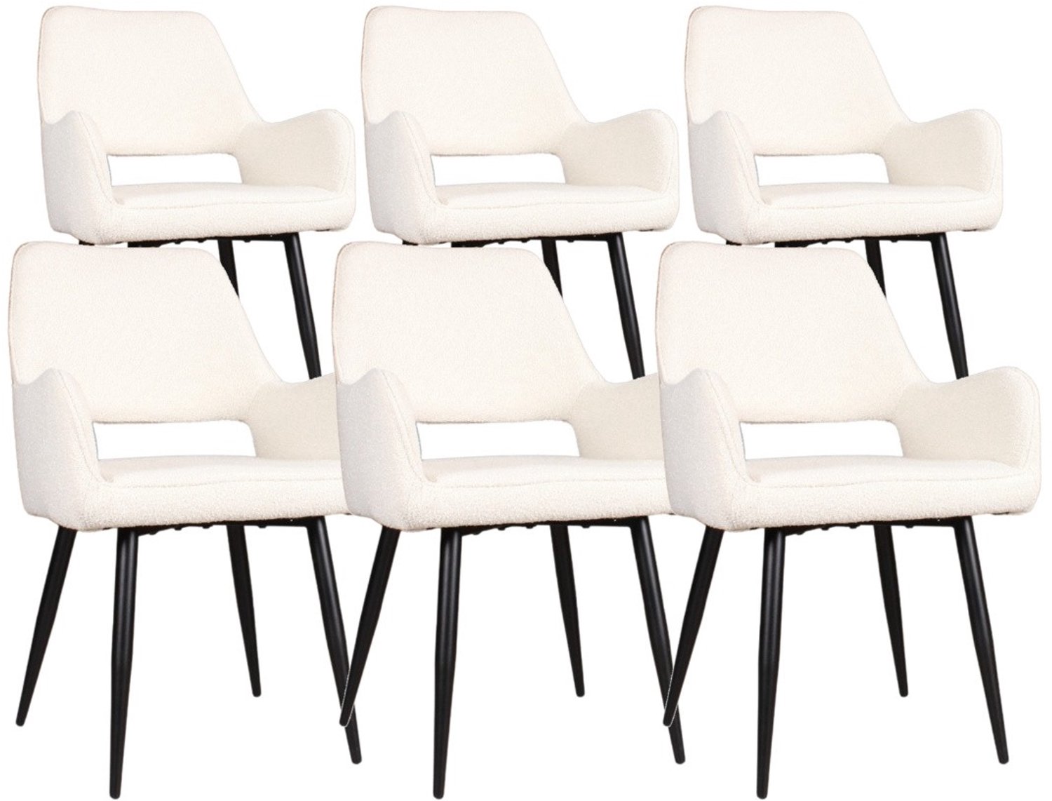 DS4U - - Lenon armstoel - Set van 6 - Ivoor - Boucle