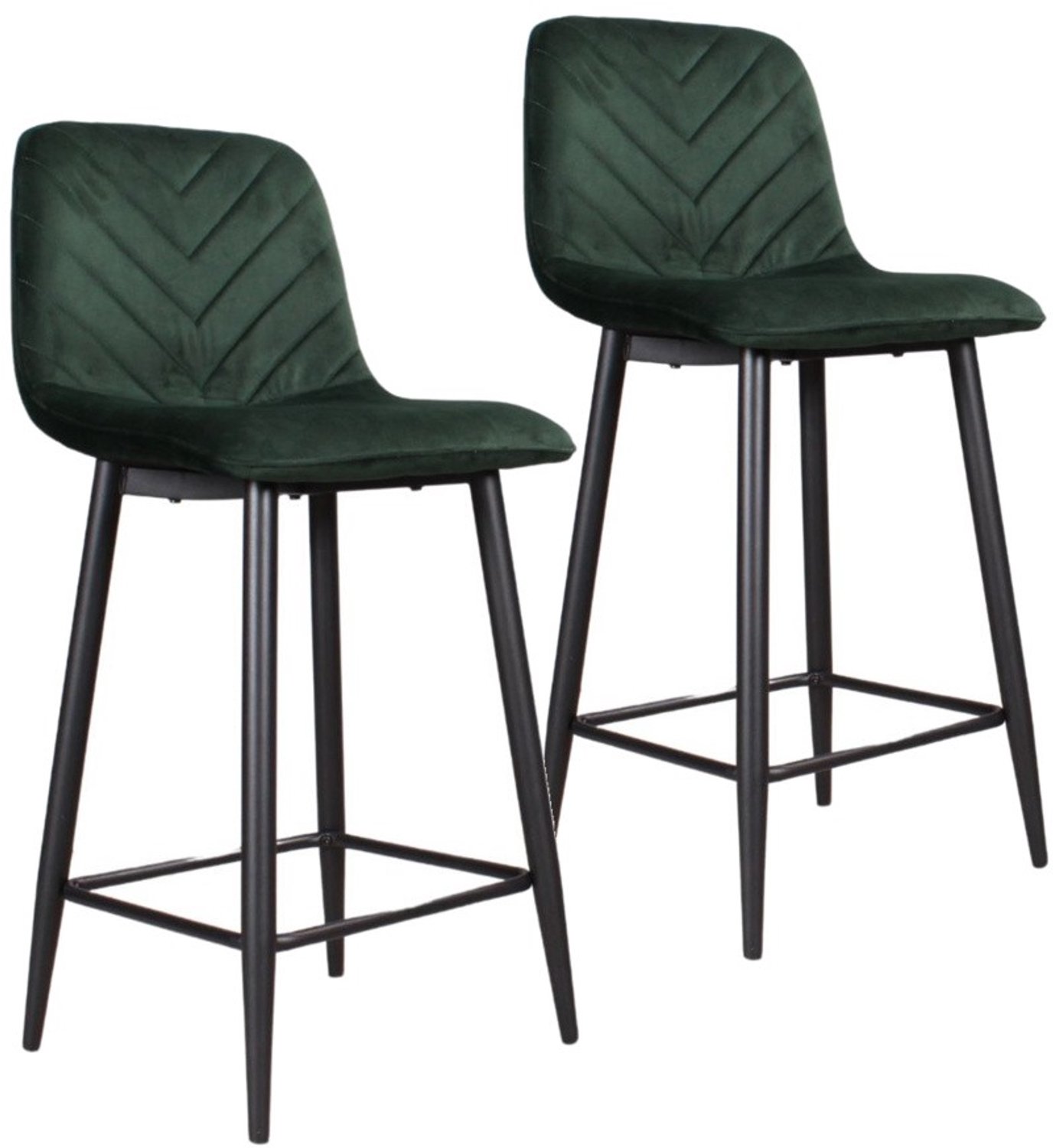 DS4U - - Gaby barkruk 65 cm - Set van 2 - Groen - Velvet